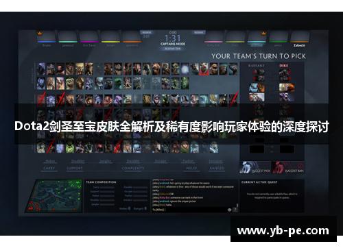 Dota2剑圣至宝皮肤全解析及稀有度影响玩家体验的深度探讨